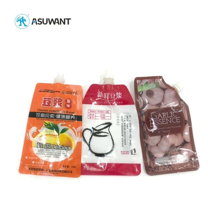 Saincheaptha iniompartha iniompartha trédhearcach sú féin-shéalaithe pacáistiú mála deoch leachtach leachtach le nozzle poircealláin