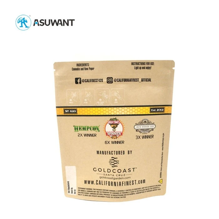 Recyclable Customized Dry Brown Paper Bag Food Packaging With Window
