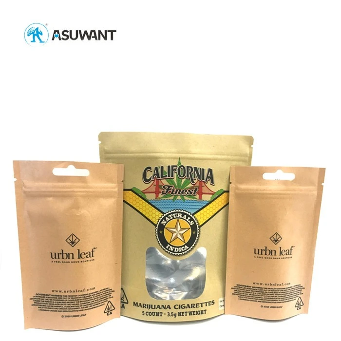 Recyclable Customized Dry Brown Paper Bag Food Packaging With Window