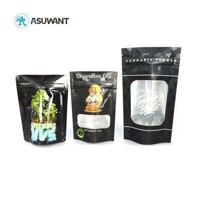 Seasann málaí zipper cruthúnas boladh doypack do phlaisteach dubh le haghaidh stórála míochaine