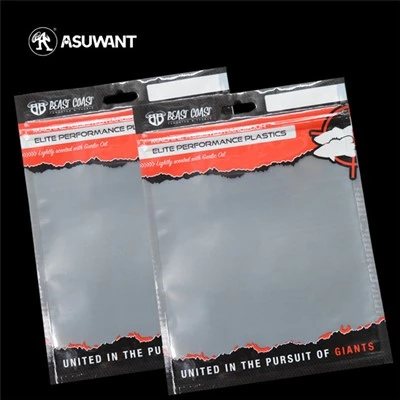 Mála baoite iascaireachta zipper plaisteach bog le haghaidh pacáil worm lures / lures sáile