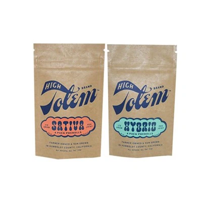 Páipéar Ceardaíochta Donn Kraft Seas Suas Pouch