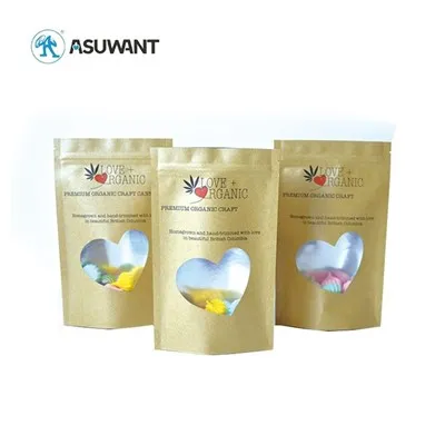 Mála Zipper Páipéar Brown Kraft Le Fuinneog